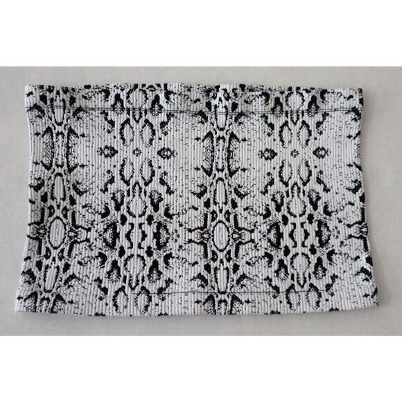 Intimately Free People Women Sz XS/S White/Blck Snake Print Adrienne Bandeau Top - Picture 1 of 5